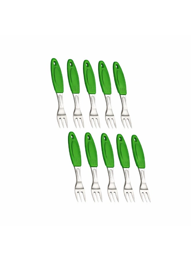 Decent Deluxe Fruit Fork Set of 10 | Stainless Steel Forks | Ergonomic Handle | Mirror Finish | Dessert & Fruit Fork Set For Home, Kitchen, Restaurant, Dishwasher Safe - Image 1